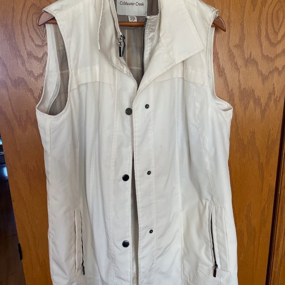 COLDWATER CREEK Vest. Off-white. Large. - Picture 1 of 7